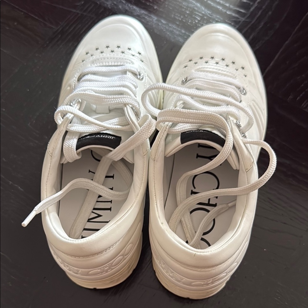 Jimmy Choo Ivory Star-Embellished Sneakers - size 9 (gently worn)